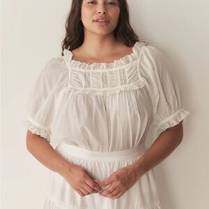 Doen Frances Blouse in Salt Lace